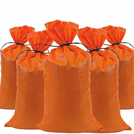 DURASACK 14 in. x 26 in. Empty Sand Bags with Tie Strings, Orange, 50PK SB-1426ORG-50PK